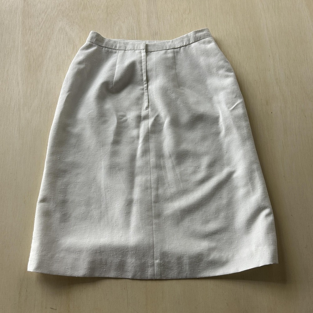 Vintage Esther Lurene Skirt Womens Medium White Pencil Knee Length Lined Office
